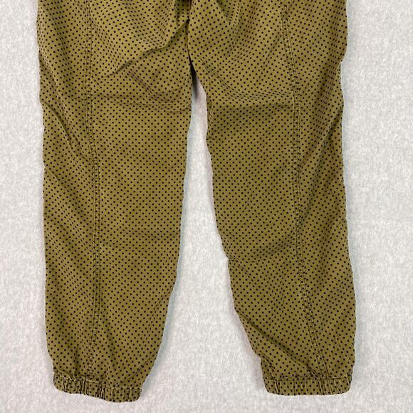Anthropologie Green Polka Dot Flocked High Waisted Joggers Size Medium - Picture 9 of 11